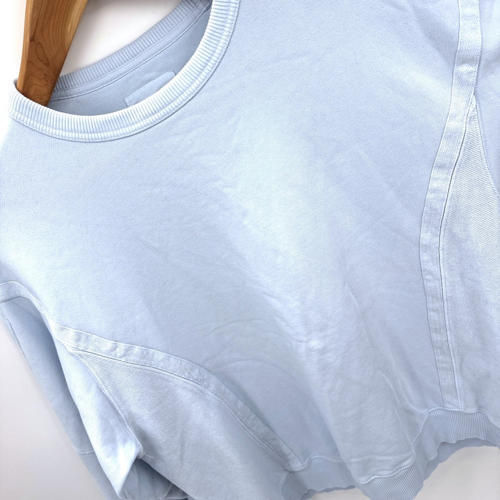 Aerie Women Light Blue Paneled Crewneck Sweatshirt Oversized XS TP